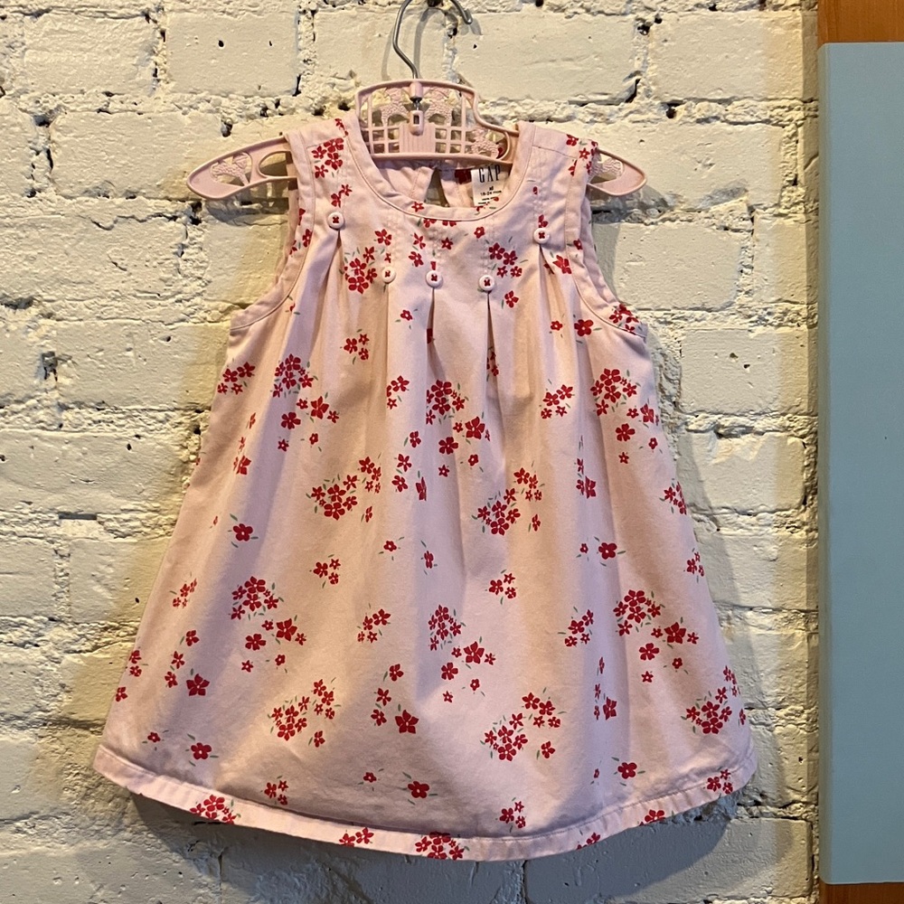 Baby Gap cotton floral pink cotton dress size 18-24 mos.